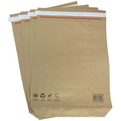 100 x Strong Kraft Paper Postal Peel & Seal Mailing Bags 380x480x80mm (15x19x3
